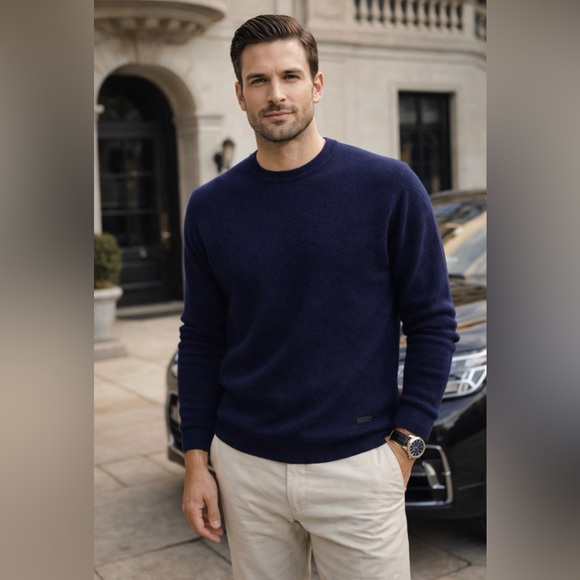 Woolrich Men's Dark Navy Crewneck Sweater size large wool cashmere blend
